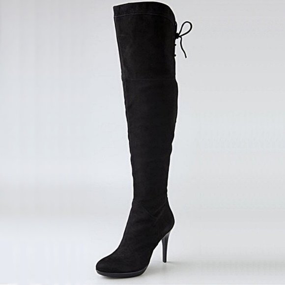 Sam Edelman Vesey Suede Over-The-Knee Boots in Black - Picture 4 of 15